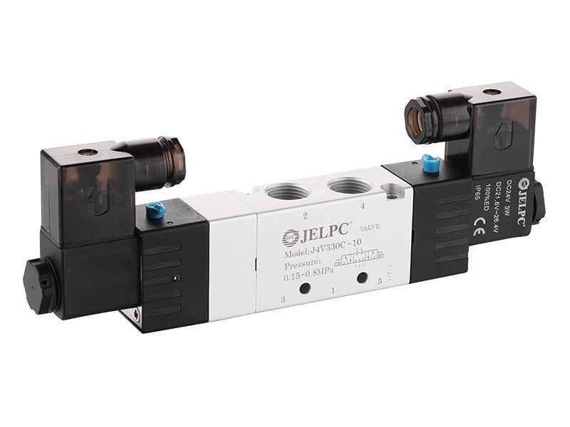 Jelpc 4V330 Pnömatik Yön Kontrol Valfi 5/3 Çift Bobin