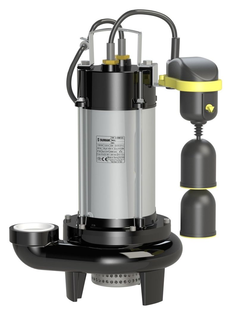 Sumak SDF 18/2Y-A Asansör Flatörlü Az Kirli Su Dalgıç Pompa 220 Volt 1.8 Hp