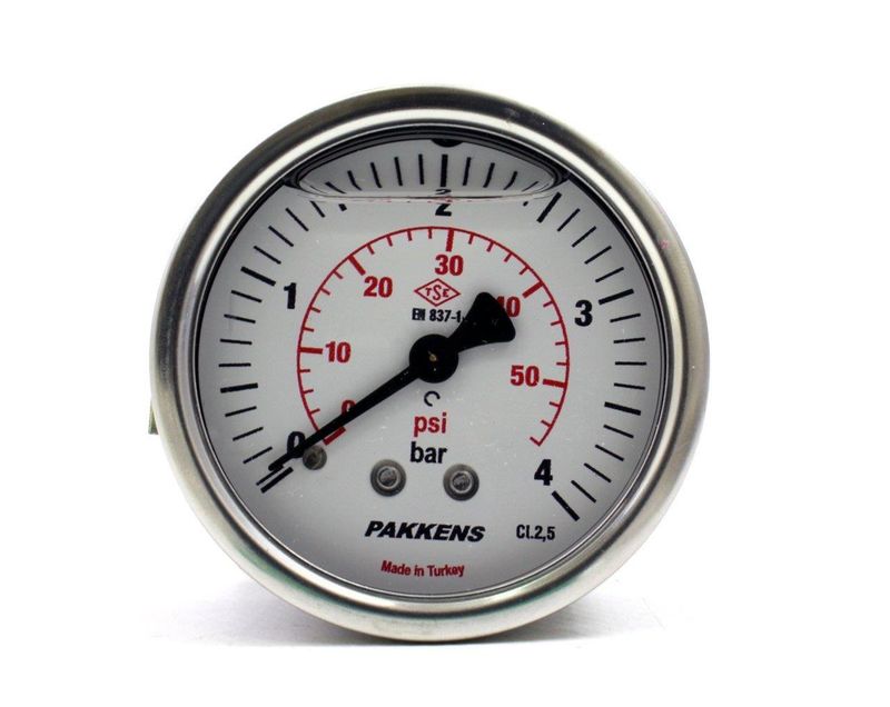 Pakkens 0-4 Bar 100 mm Arkadan Bağlantılı Panotipi Gliserinli Manometre G 1/2 inç