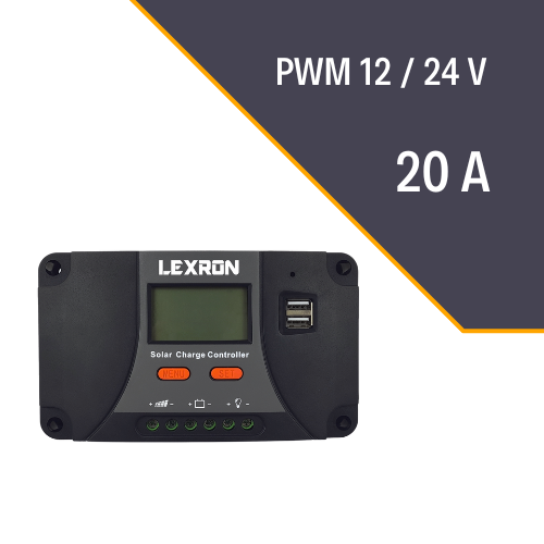 Lexron 20A PWM Güneş Enerjisi Şarj Kontrol Cihazı, Solar Şarj Kontrol Cihazı