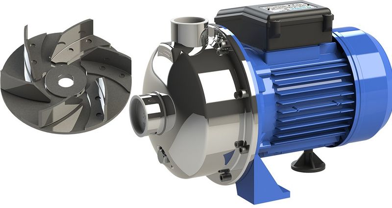Sumak SMINOX/A-150/2X AISI 316 Paslanmaz Santrifüj Pompa Açık Fan Trifaze (220V) 1.5HP