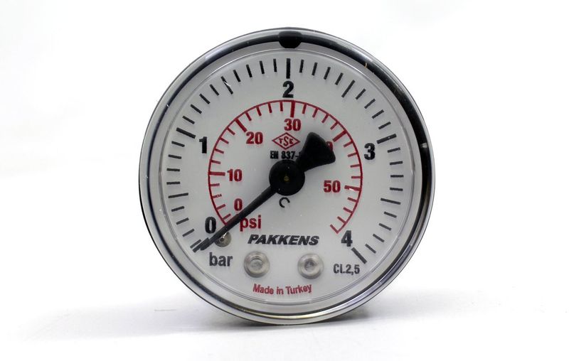 Pakkens 0-4 Bar 63 mm Arkadan Bağlantılı Kuru Manometre G 1/4 inç