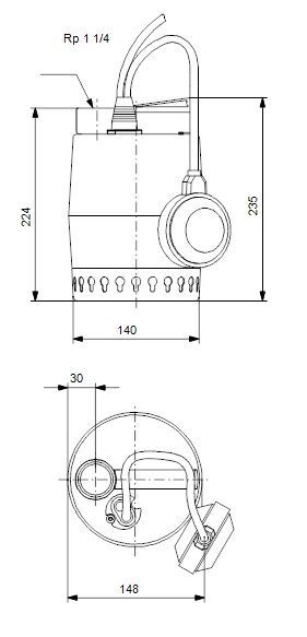 Grundfos UNILIFT KP350-A-1 Paslanmaz Gövdeli Kirli Su Drenaj Dalgıç Pompa