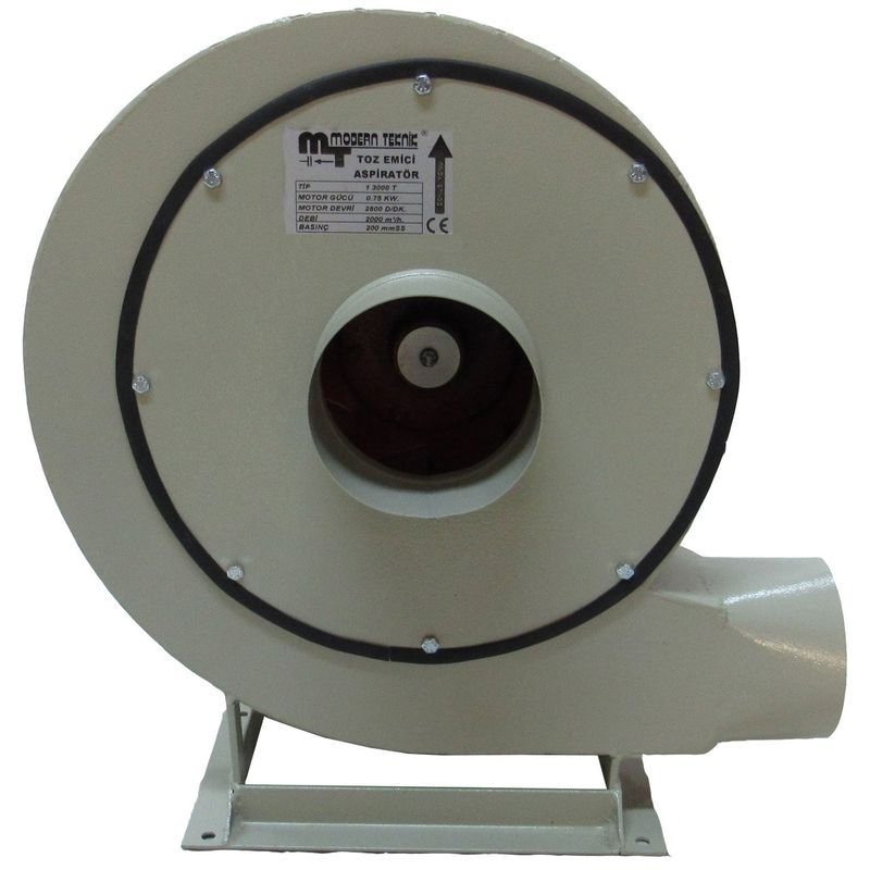 Modern Teknik 4HP Orta Basınçlı Toz Emici Salyangoz Fan 450 mmSS 6000 m³/h
