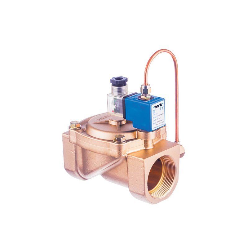 Tork S2012 Buhar Solenoid Valf Pilot Kumandalı N.Açık Borulu 1'' - 0.5 - 5 Bar - 12 VDC
