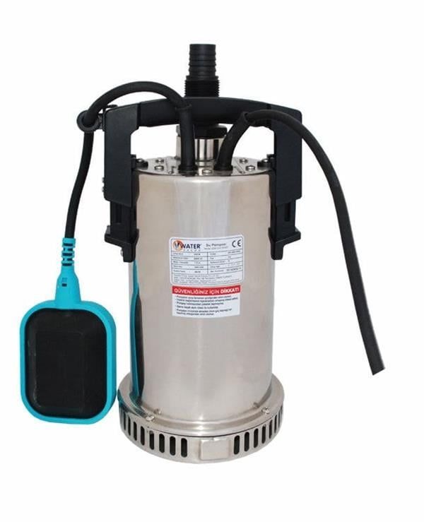 Water Sound QSB-2JH-550 Paslanmaz Gövdeli Drenaj Dalgıç Pompa, Şamandıralı 8 mss 9 m³/h