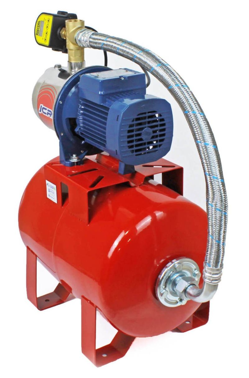 Pedrollo JCRm 1A Dijital Paslanmaz Jet Hidrofor 2 Kat 4 Daire 24 Litre Tanklı