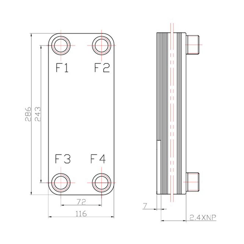 Welko EL50C-28 Kaynak Plakalı Isı Eşanjör Bağlantı 1 - 1 Kapasite 1650 Lt/Saat