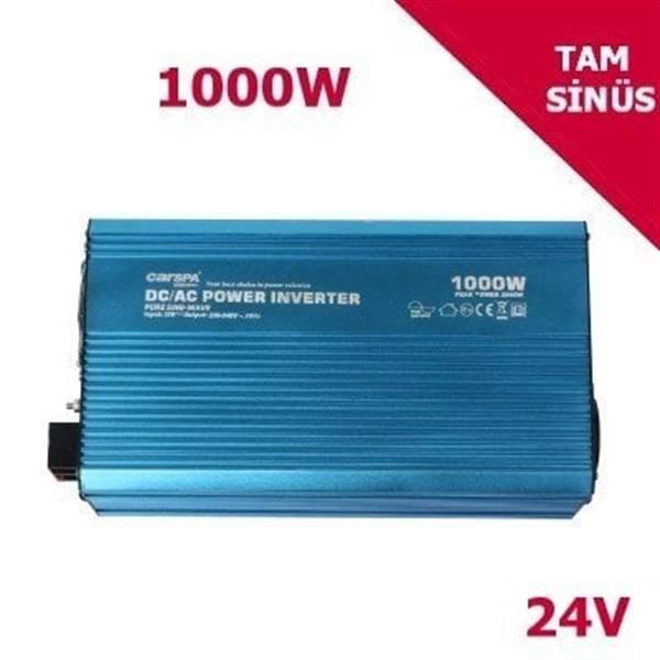 CARSPA Güneş Enerji Sistemi İnverteri, Solar Enerji İnverteri 1000W-24V Tam Sinüs İnverter
