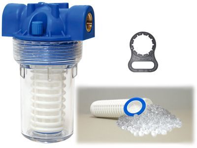 Aquafer 5'' Siliphos Filtre 1/2 inc 100 Micron Yıkanabilir Kireç Önleyici Filtre