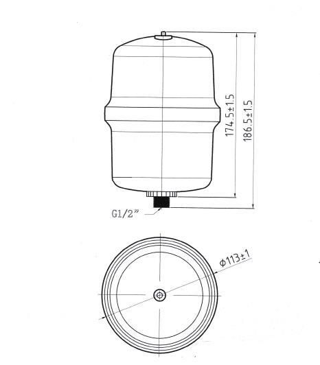 2 Litre Karavan Hidroforu Genleşme Tankı 95 ℃ Plastik Patlamayan Tank