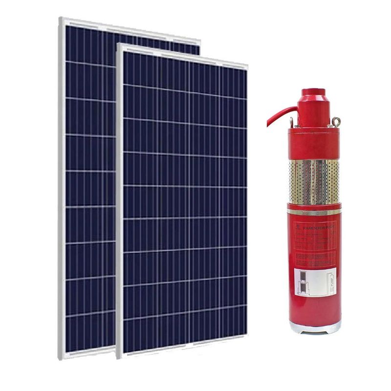 24 Volt Dc Solar Güneş Enerjili Dalgıç Pompa 400W 20 Mt Kablolu 2 Panel Set