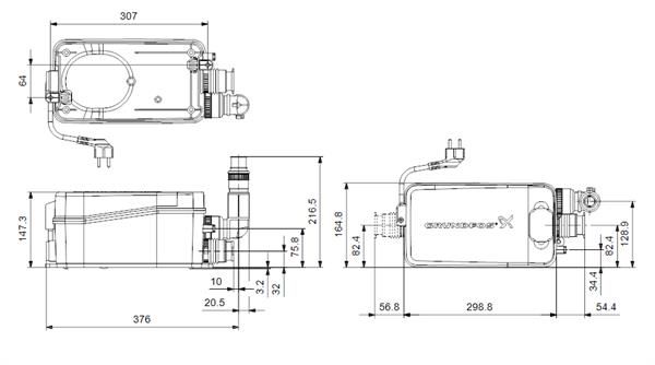 Grundfos Sololift2 D-2 Duş ve Lavabo Atık Tahliye Pompası