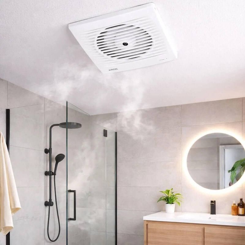 Aircol 150lik Otomatik Panjurlu Tuvalet ve Banyo Fanı / Aspiratörü 300 m³/h - Aircol 150 OP