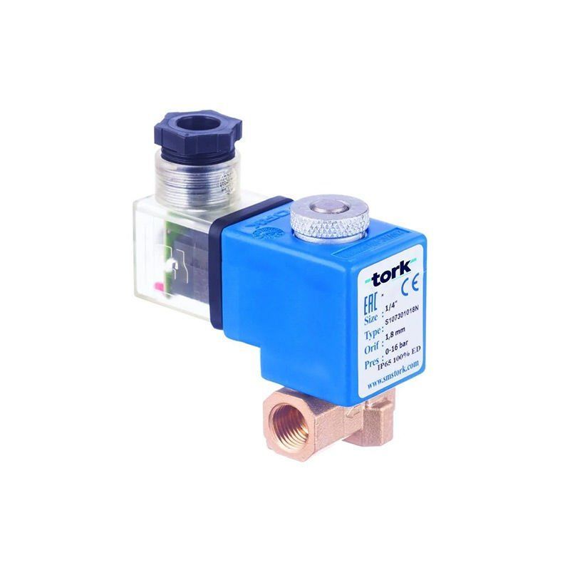 Tork S2073 Buhar Solenoid Valf Direkt Çekmeli N.Kapalı Eko 1/2'' - 0 - 5 Bar - 3 mm - 220 VAC