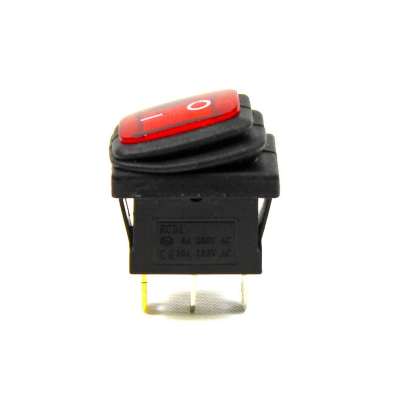 Körüklü Işıklı Anahtar 10 ADET Kırmızı, ON-OFF3 Pin - Düğme Buton Switch
