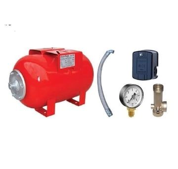 Hidrotank 100 Litre Yatay Ayaklı Hidrofor Kiti, Bağlantı Takımı Hidrofor