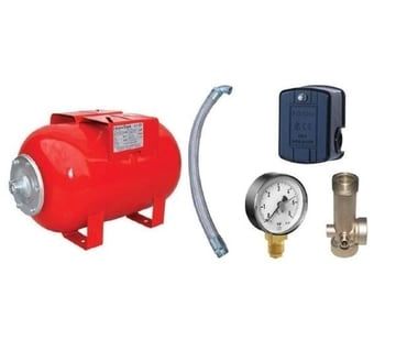 Hidrotank 24 Litre Yatay Ayaklı Hidrofor Kiti, Bağlantı Takımı