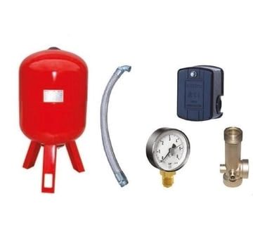 Hidrotank 50 Litre Dikey Ayaklı Hidrofor Kiti, Bağlantı Takımı Hidrofor