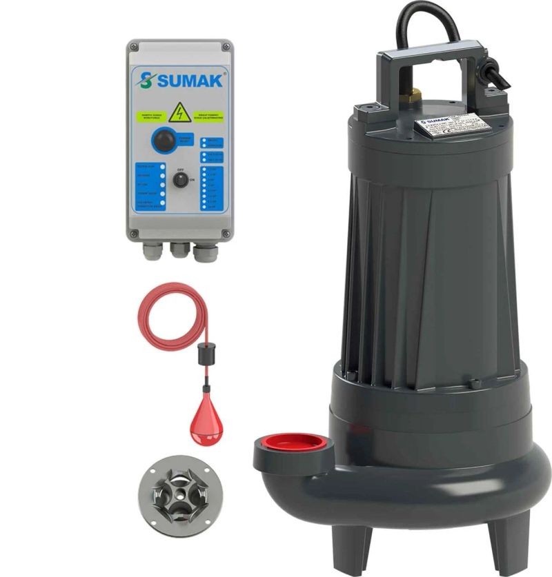 Sumak SBRT 30/2-P Parçalayıcı Bıçaklı Foseptik Dalgıç Pompa Trifaze 3Hp (380V)
